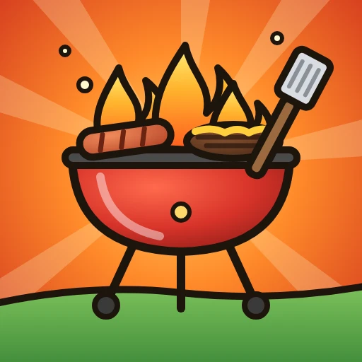 Ikon for Grillchaos: en stor burger over grillflammer